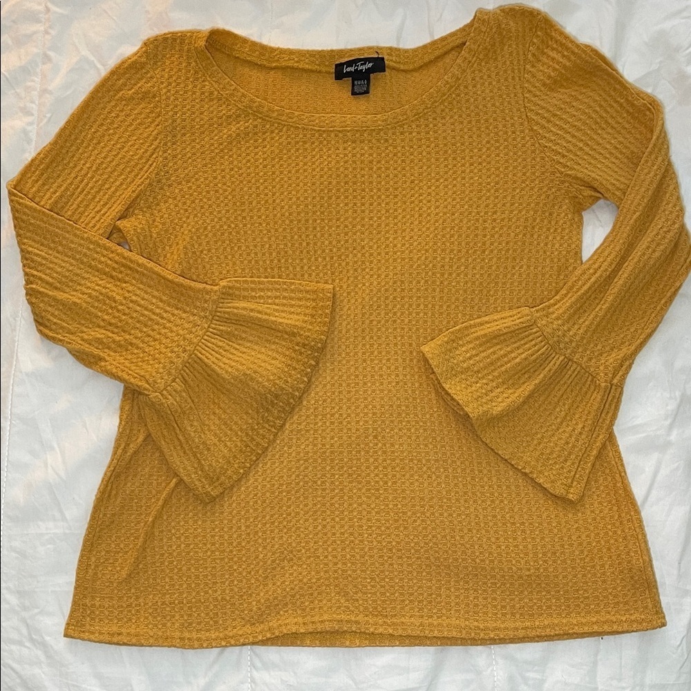Lord & Taylor Mustard Textured Top - XS